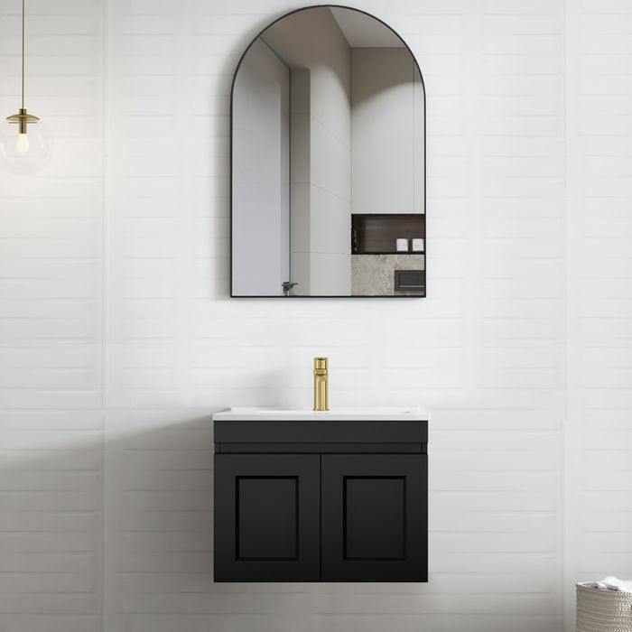 Hampton Mark II 600mm Matte Black Wall - Hung Vanity: Stylish Storage Deal