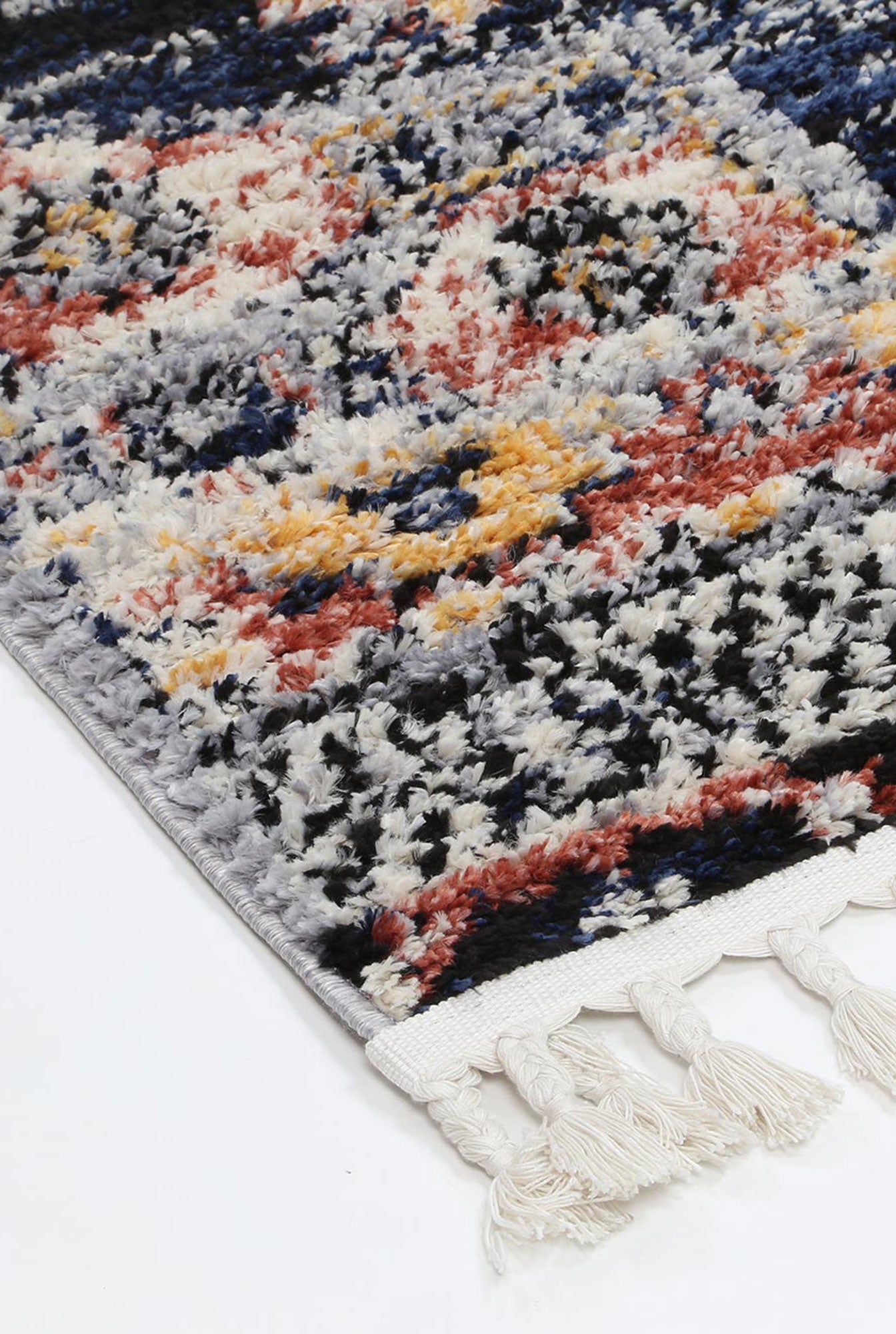 Myk Collection 100% Polypropylene Multi Oriental Indoor Rug with Geometric Pattern
