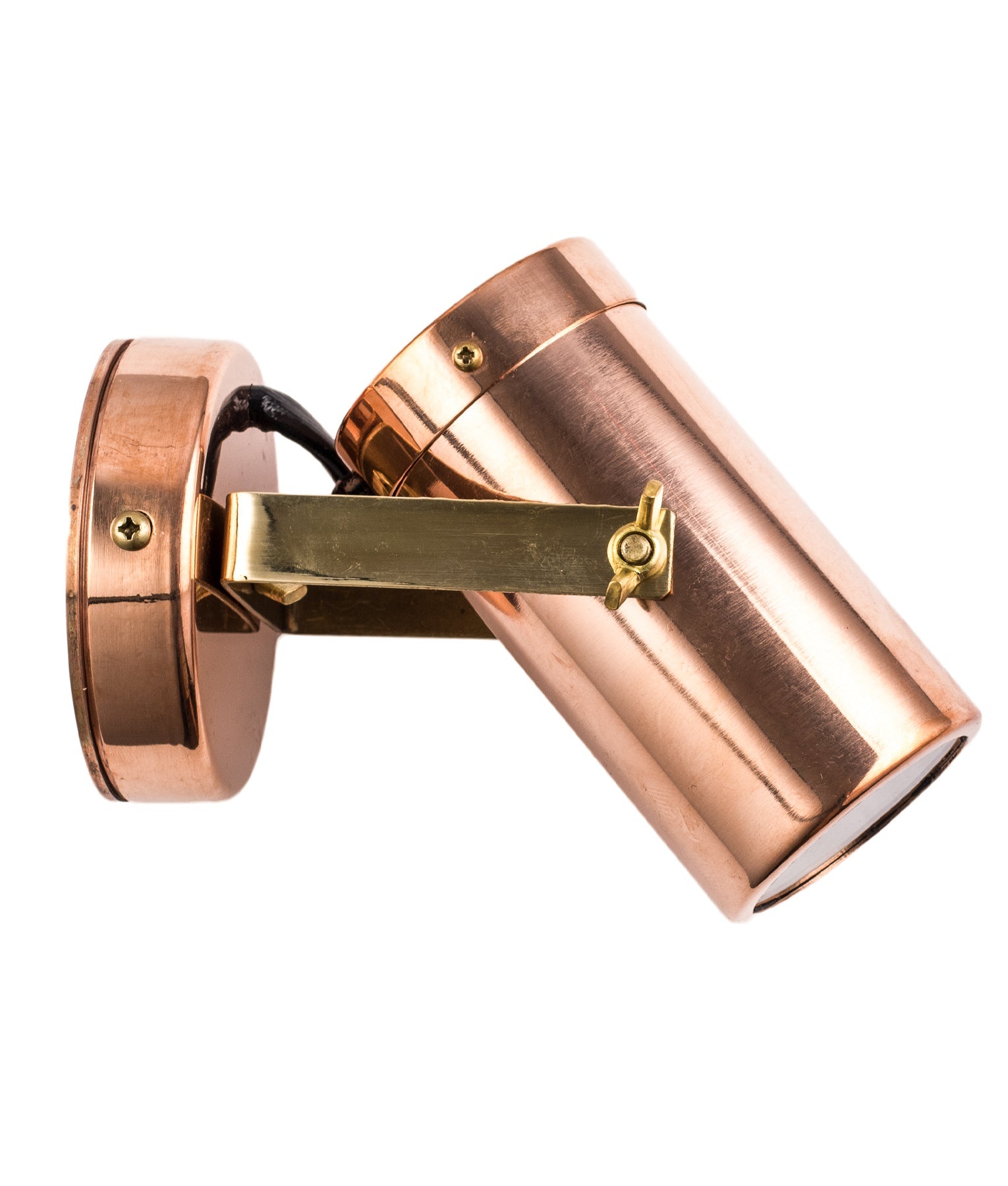 Lightweight Copper GU10 Exterior Adjustable Wall Pillar Spot Light IP54 - 2 - Year Warranty