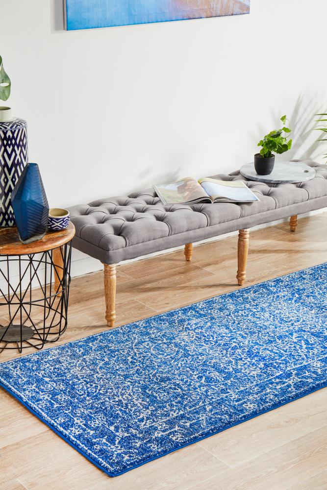 Hot! Evoke Navy Transitional Runner Rug for Artists
