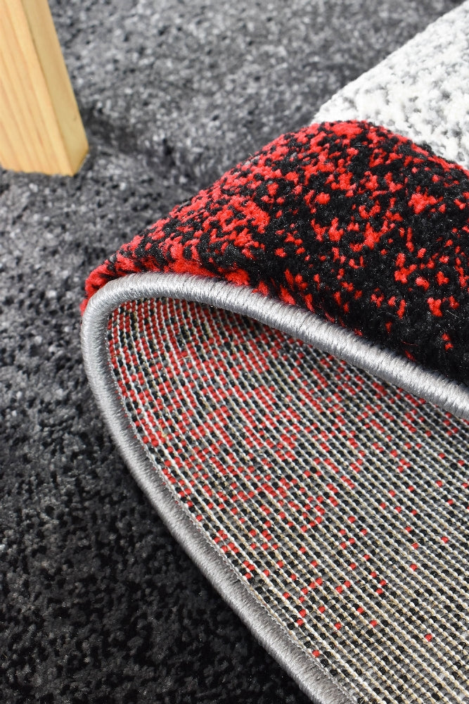 Hot Sale! Novus 54B Grey and Red Contemporary Machine - Woven Rugs