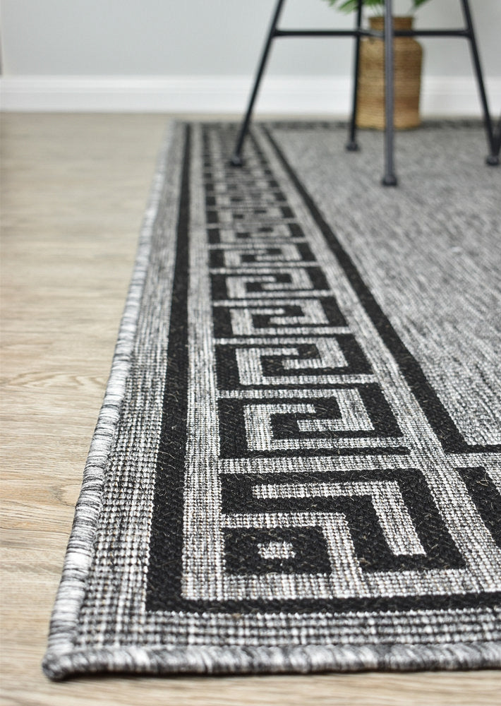 Affordable Alaska Light Gray Machine - Made Polypropylene Rug for Indoor & Outdoor Use