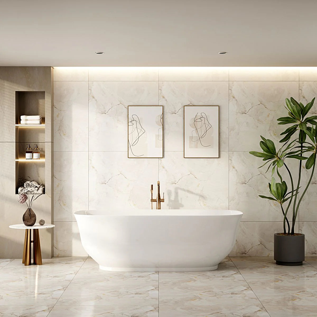1700mm Gloss White Freestanding Libra Luxury Bathtub