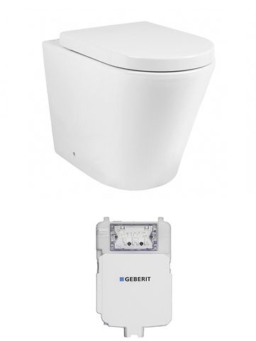 ALZANO Matte White Rimless Wall-Hung Floor Toilet Pan - Ideal Bathroom Upgrade