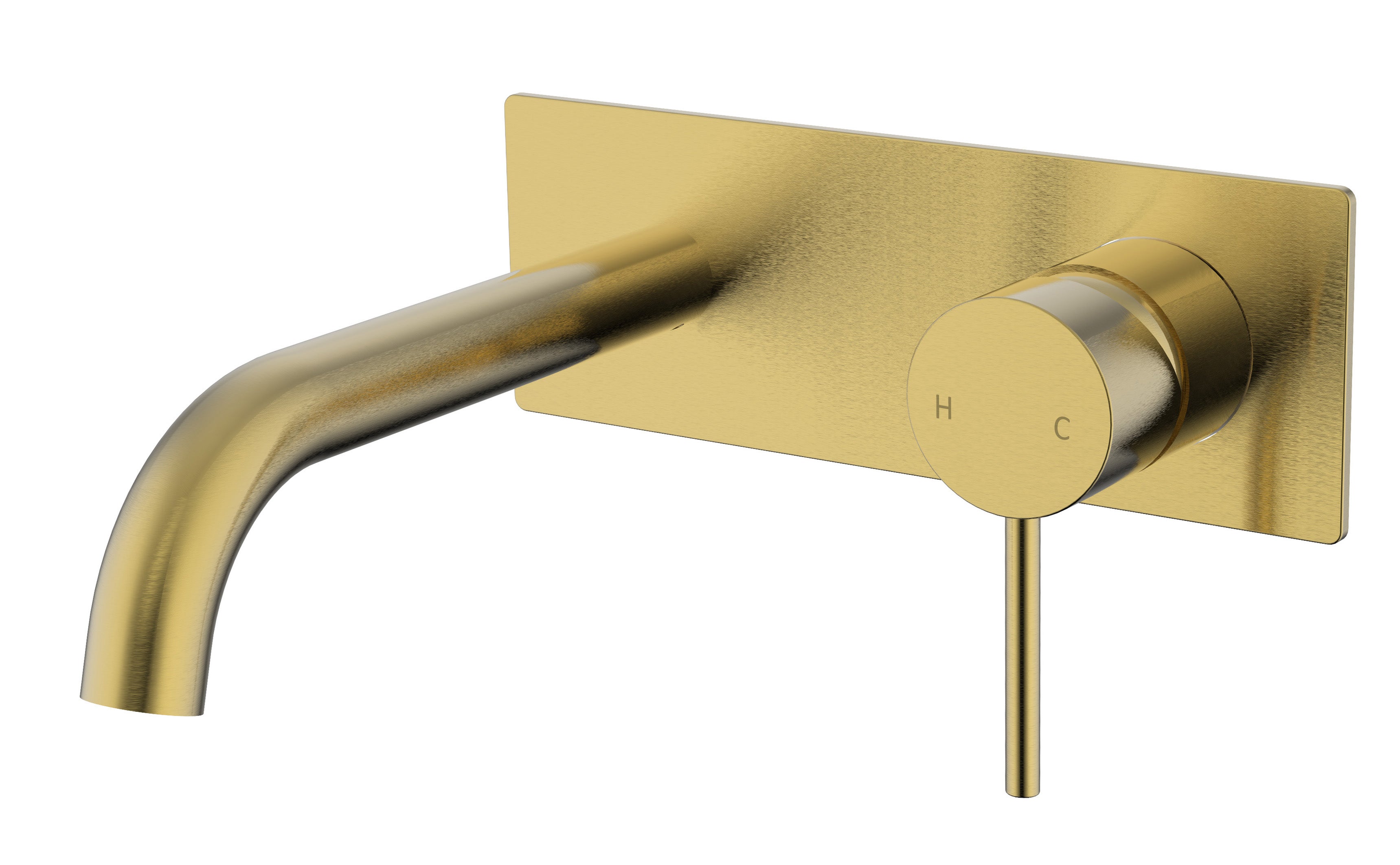 Hot Sale! HALI Brushed Gold Wall - Mounted Basin Mixer with Curved Spout