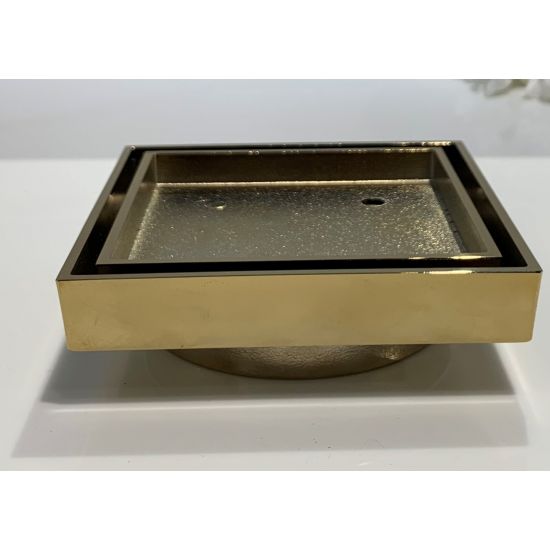 Hot! Matte Gold Smart Tile Insert Floor Waste Shower Drain (90mm Outlet, 115x115mm)