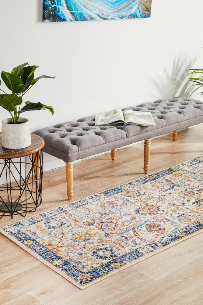 Hot Sale! Evoke Peacock Ivory Transitional Power - Loomed Runner Rug