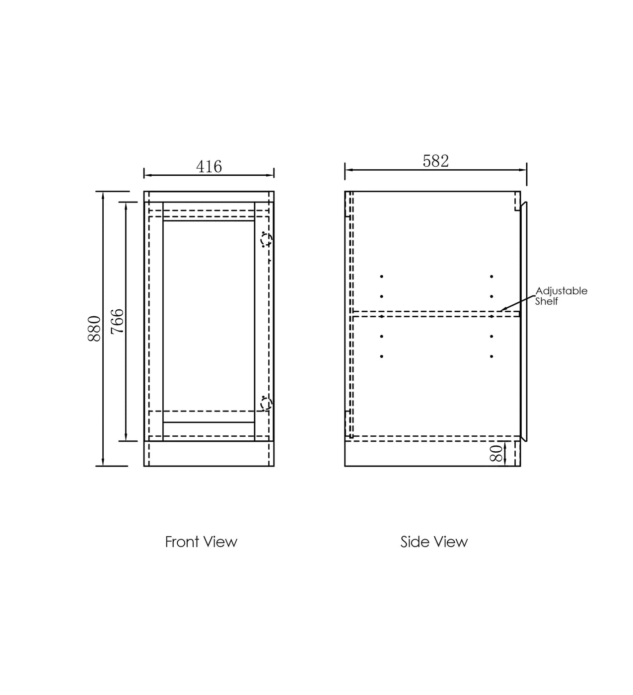 415mm Hampton White Fluted Laundry Wall Cabinet with Soft - Closing Door