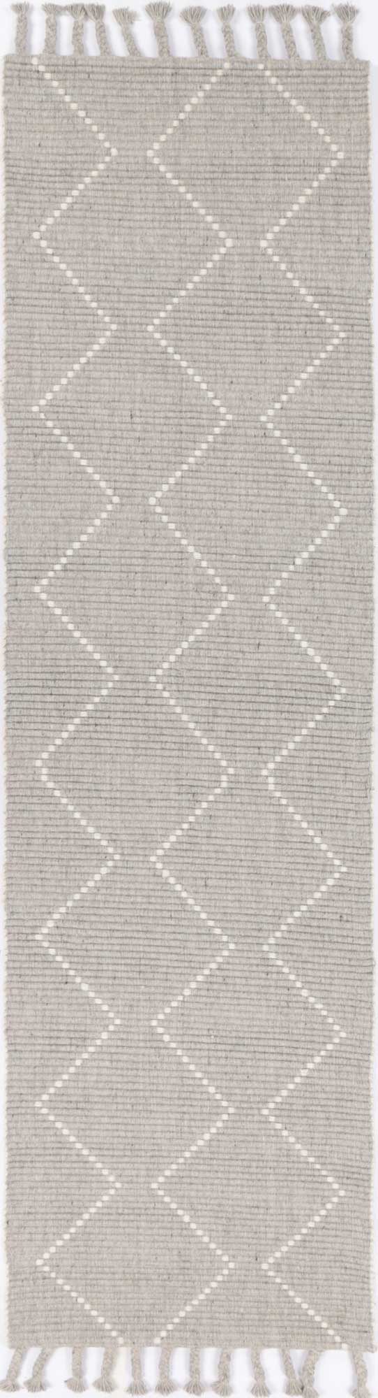 Exclusive Anjuna Grey Wool Blend Zig - Zag Rug for Your Cozy Home