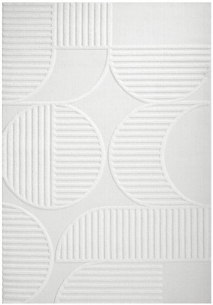 Exquisite White Lotus Leo Polypropylene Rug for Modern Spaces