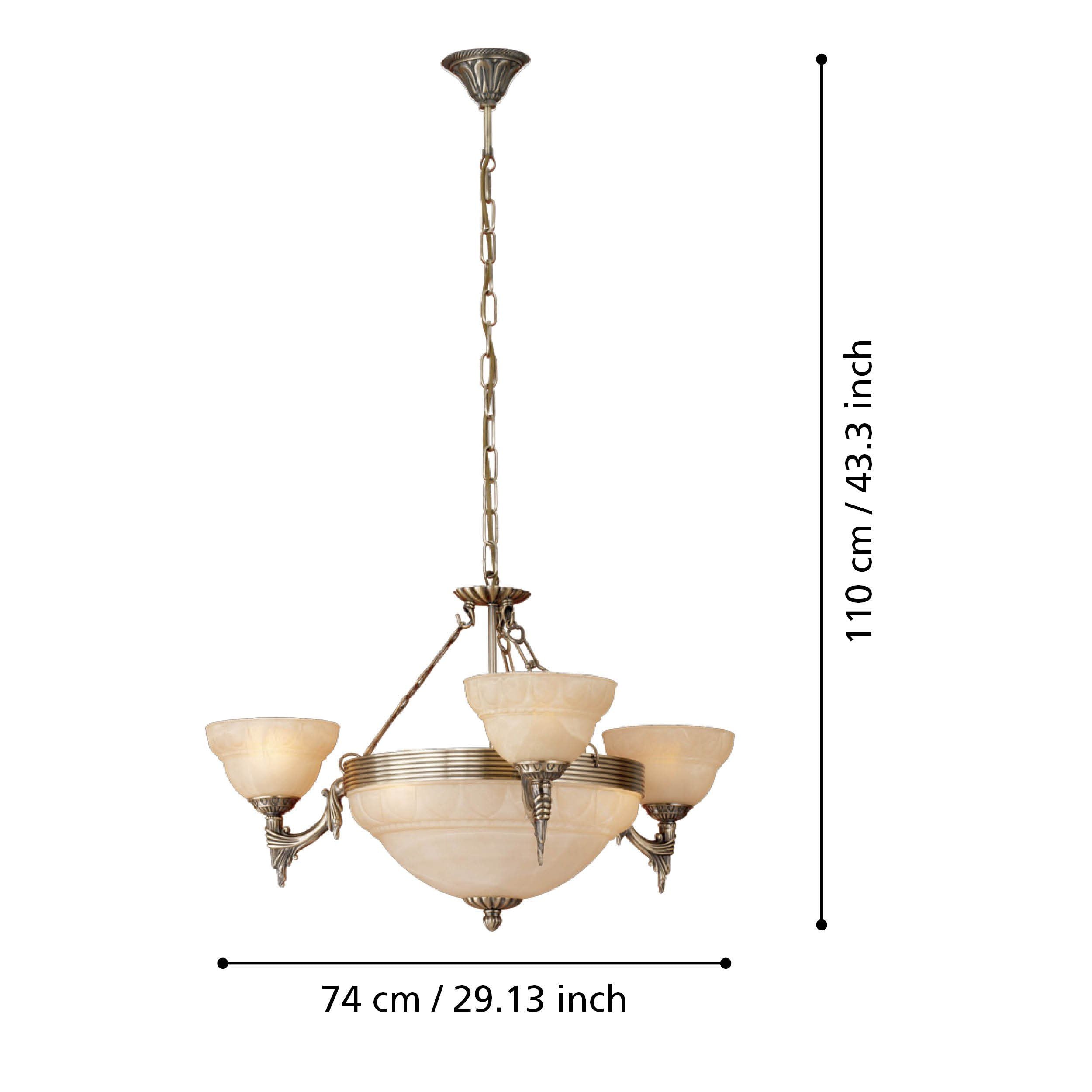 Bronzed Metal MARBELLA Pendant Light with Champagne Alabaster Glass
