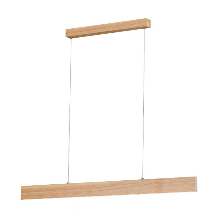 Oak Finish 2-Light Climene Pendant Light for Dining or Kitchen