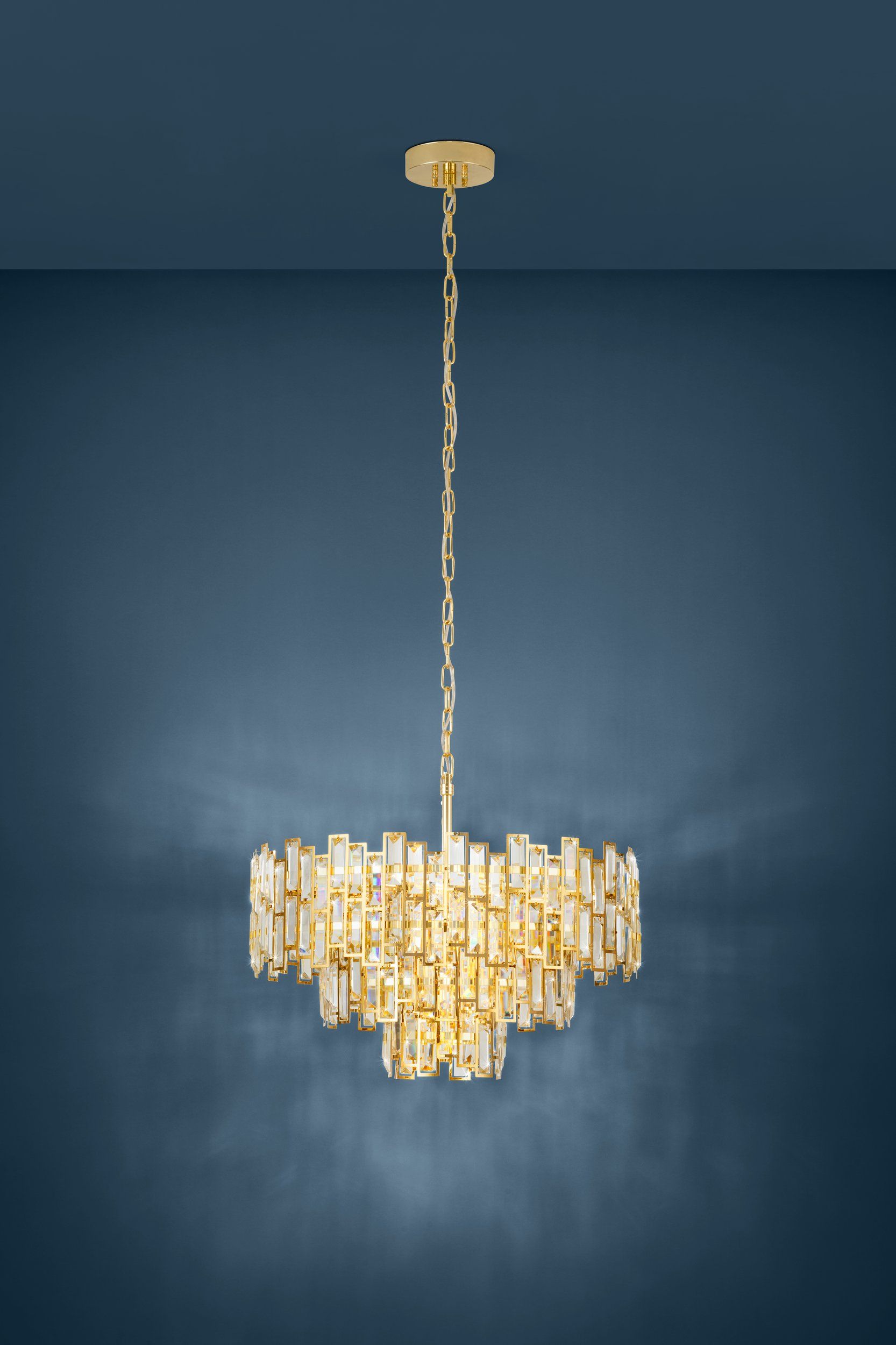 Exclusive CALMEILLES Luxury Pendant Light with Brass Finish and Brilliant Glass