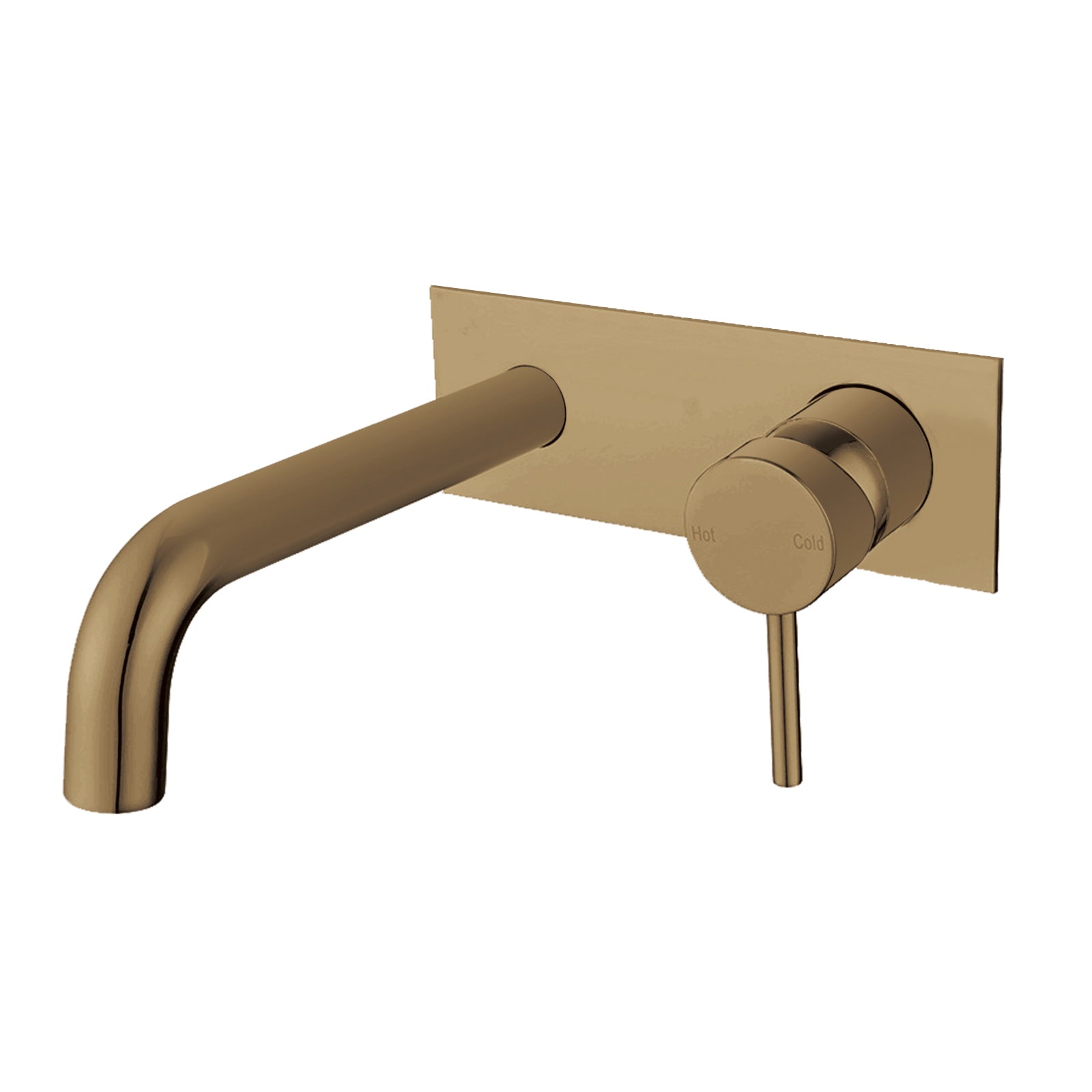 Hot! Pentro Brushed Yellow Gold Round Spout Wall Mixer
