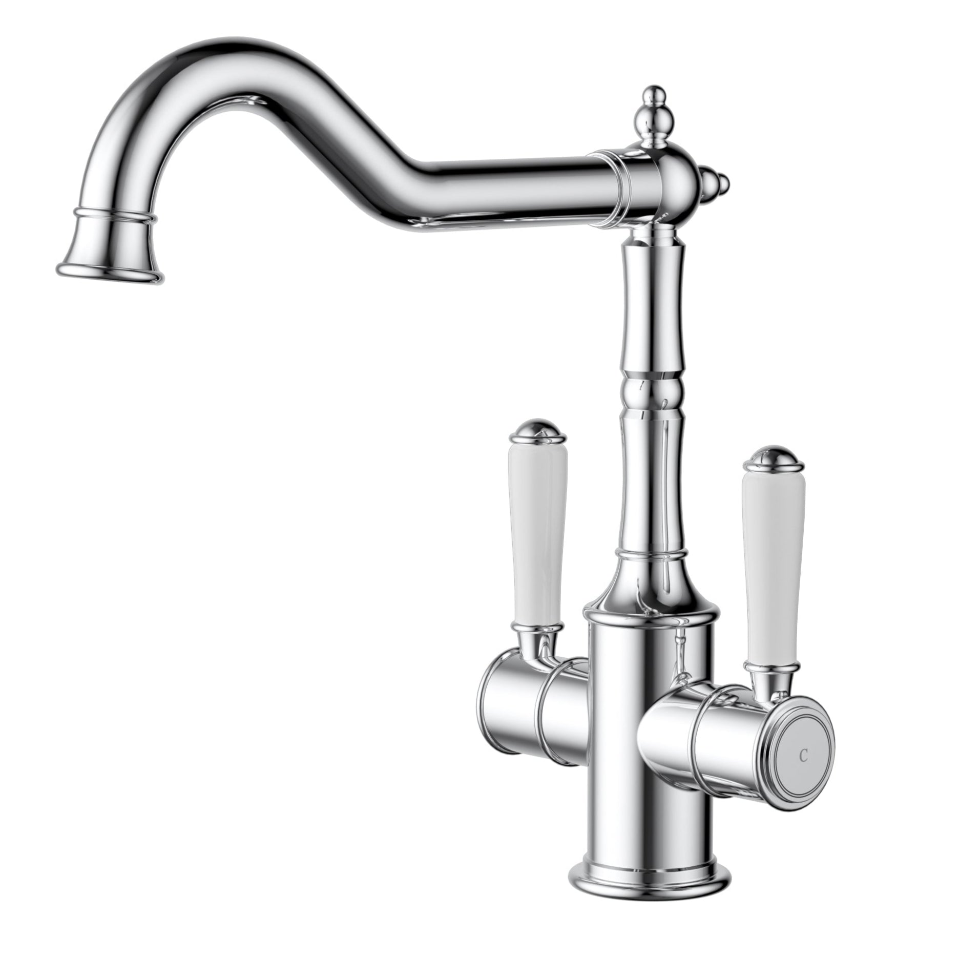 Hot Sale! Clasico Twin Handle Chrome Sink Mixer with Ceramic Handles