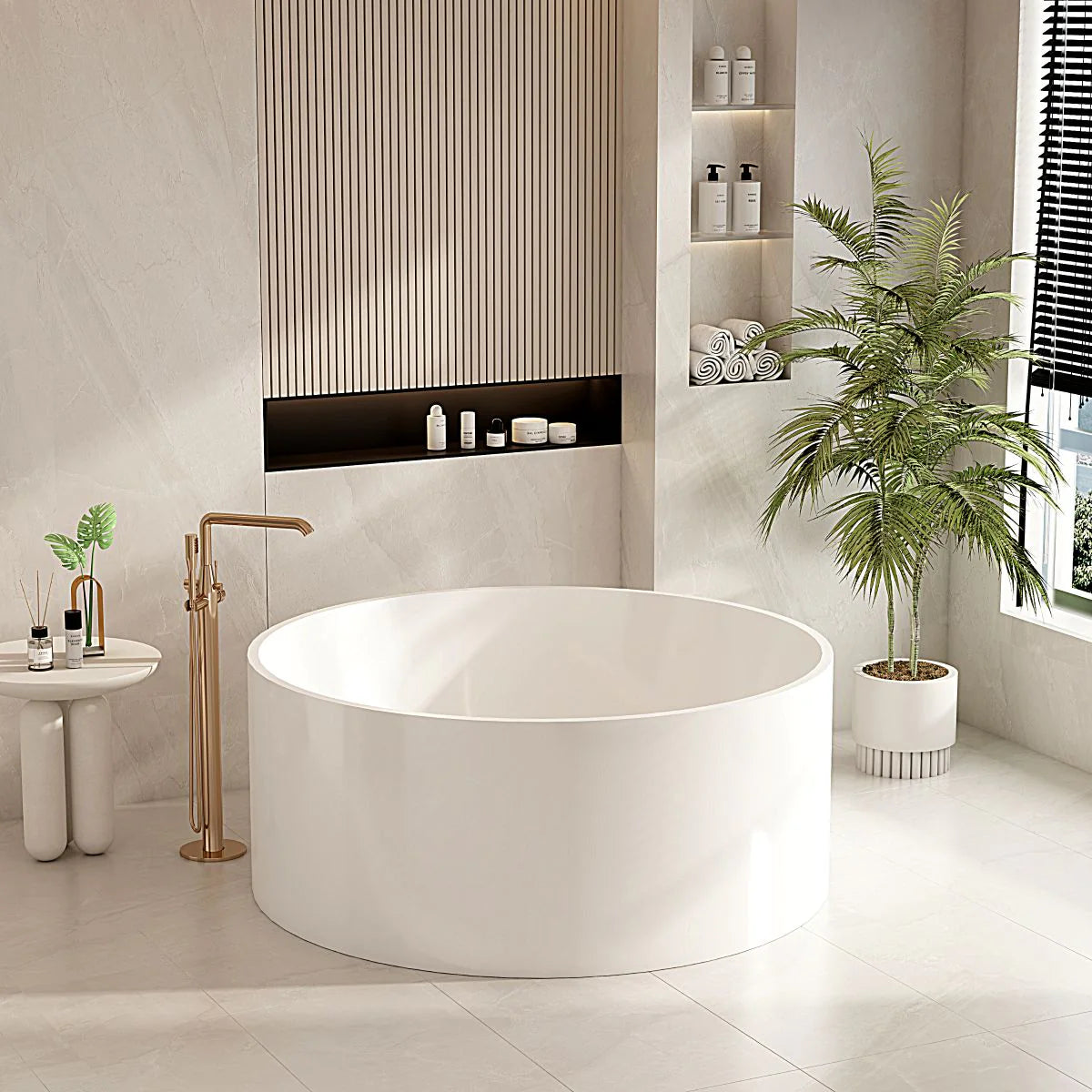 COLE 1500mm Matte White Freestanding Bathtub with Elegant Design