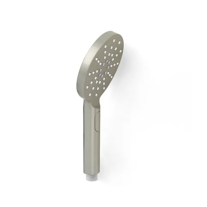 PAVIA Brushed Nickel Twin Round Shower on Rail (250mm) - Top Inlet