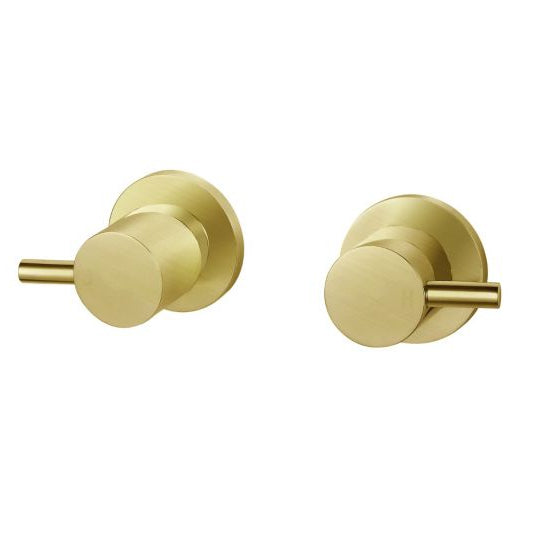 Hot! Pentro Round Shower Taps Set in Brushed Yellow Gold