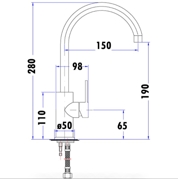Chrome Otus Basin Mixer with Goose Neck Design
