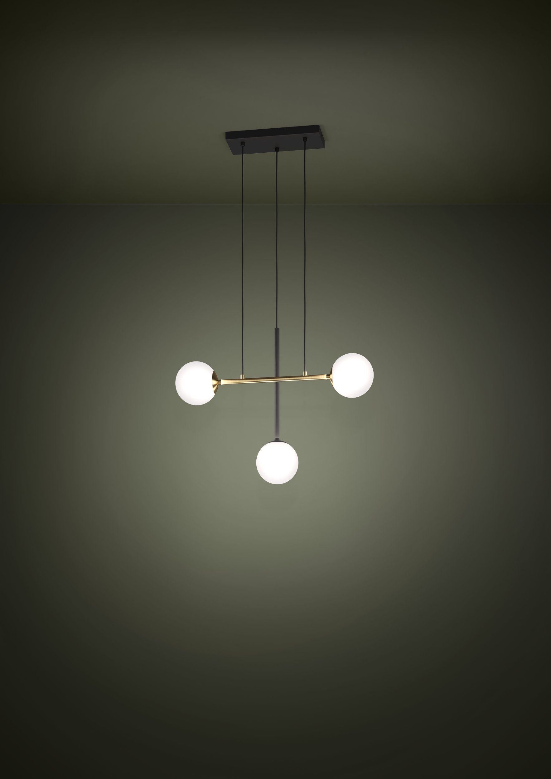 3x40W PAZ Brushed Brass Pendant Light for Modern Spaces