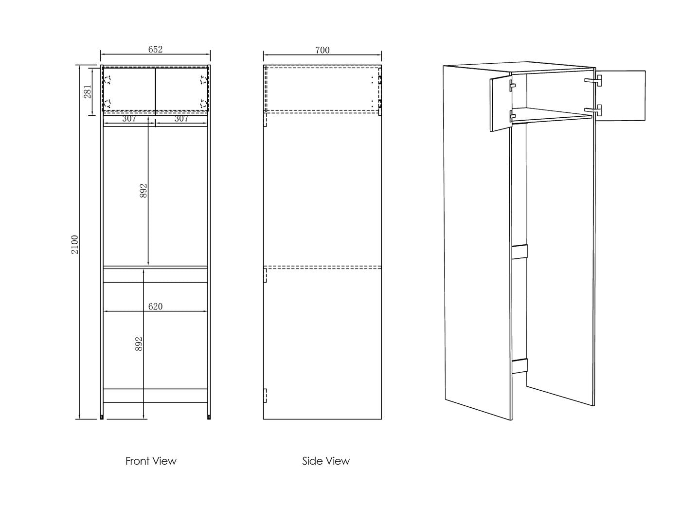 Hot Deal! Byron Natural Oak Style C Laundry Cabinet Set with Stone Top (1305x600x2100mm)
