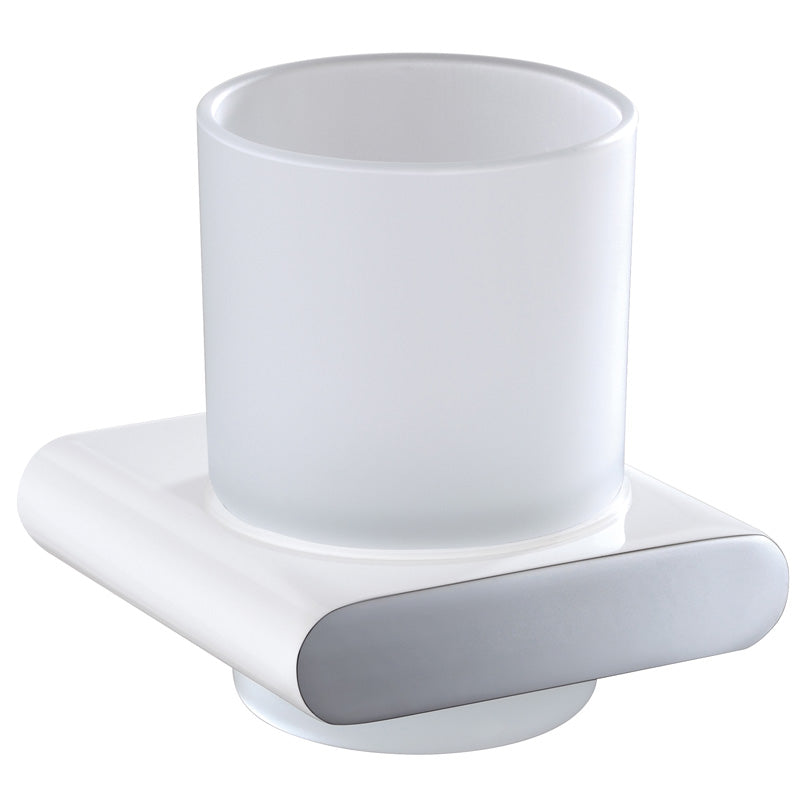Hot Sale! Chrome and White Cora Tumbler Holder for Your Convenience
