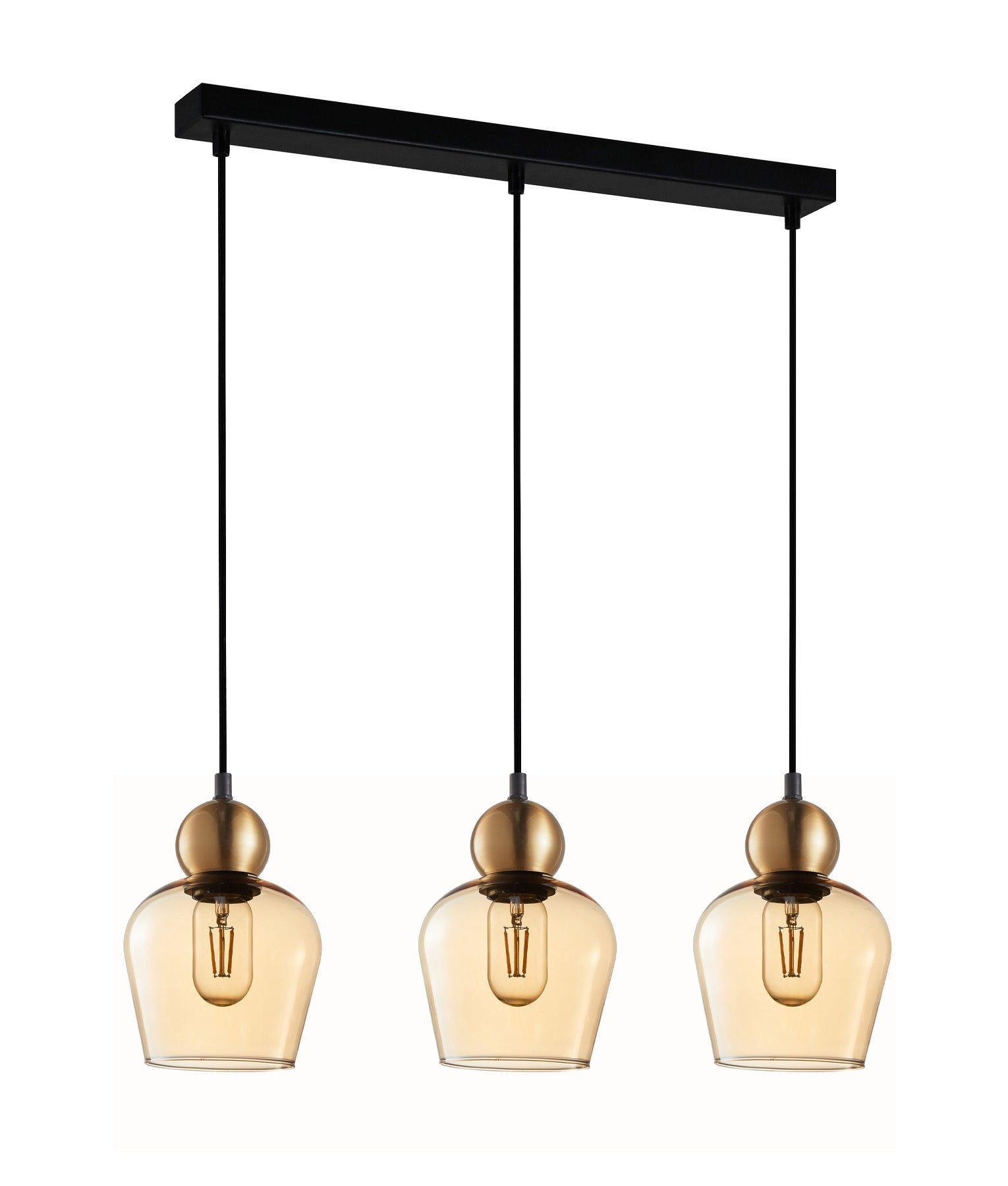 Bronze Amber and Black Smoke Glass Ellipse Multiple Bar Base Interior Pendant Lights