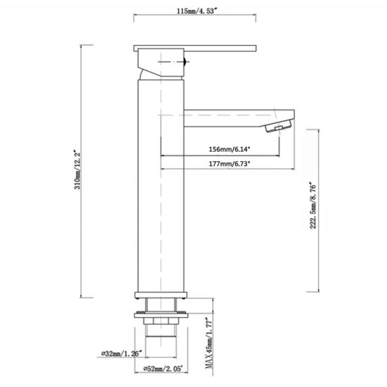 Cavallo Tall Chrome Square Basin Mixer - Modern & Reliable