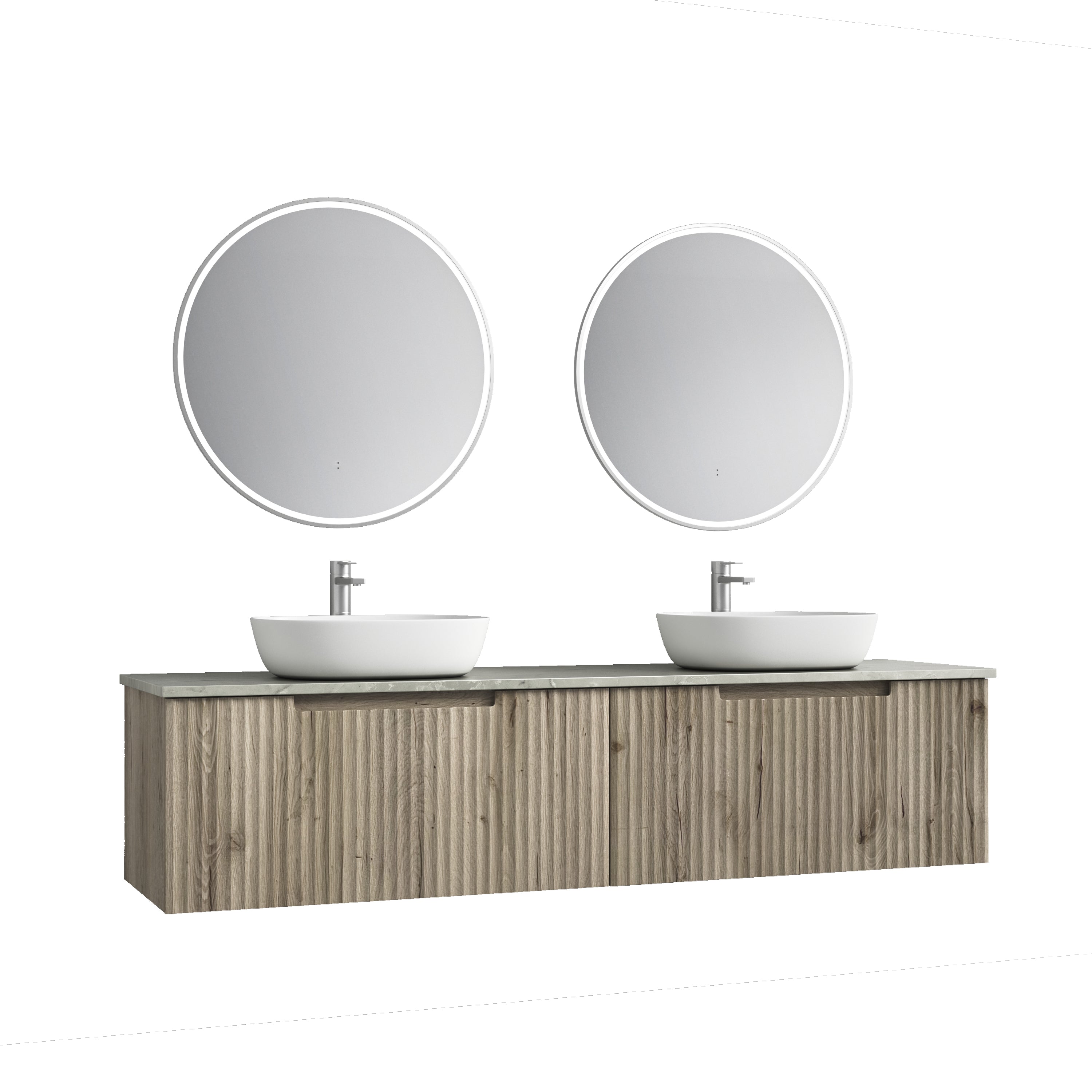 Exclusive CALDER Wall - Hung Vanity in Natural Oak (All Sizes)