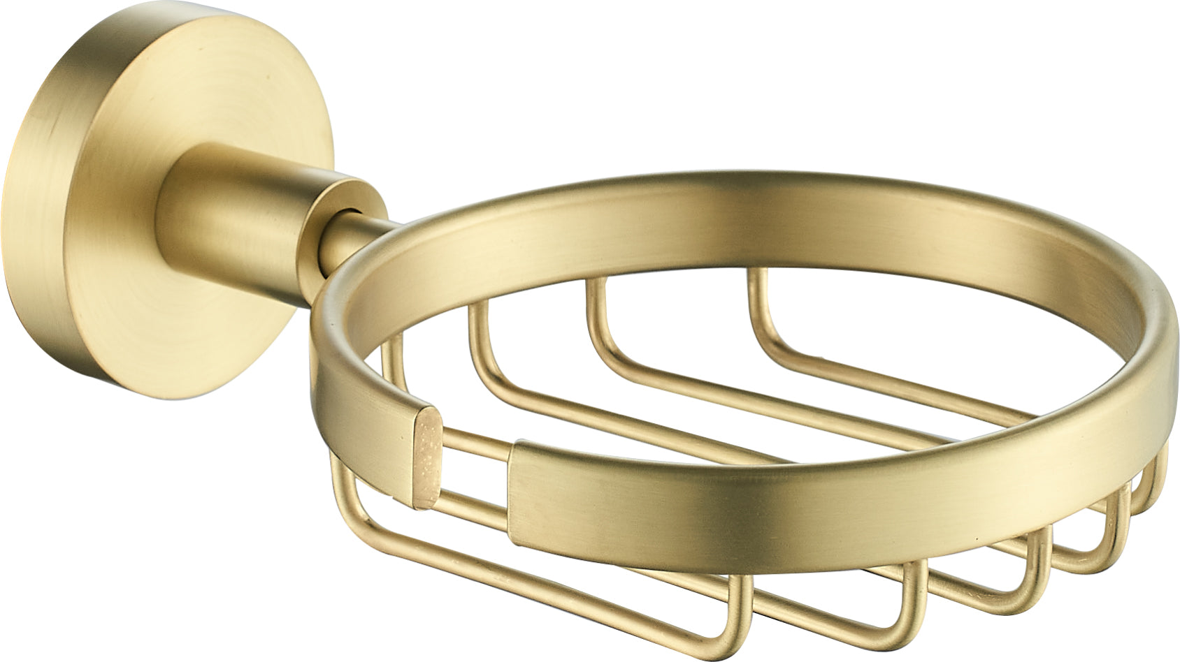 Brushed Gold Finish Otus Round Brass Soap Dish with 7-Year Warranty