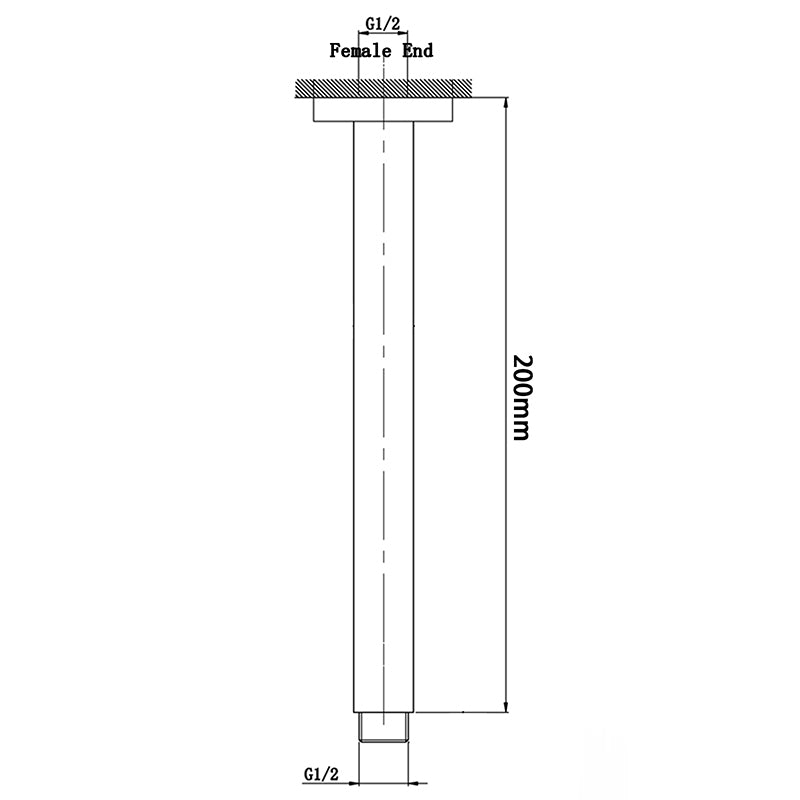 200mm Brushed Nickel Round Ceiling-Mounted Luxury Shower Arm