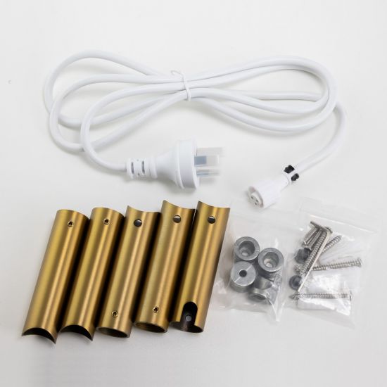 6 Bars Luxury Electric Heated Towel Rack in Brushed Yellow Gold - Ideal for Your Bathroom