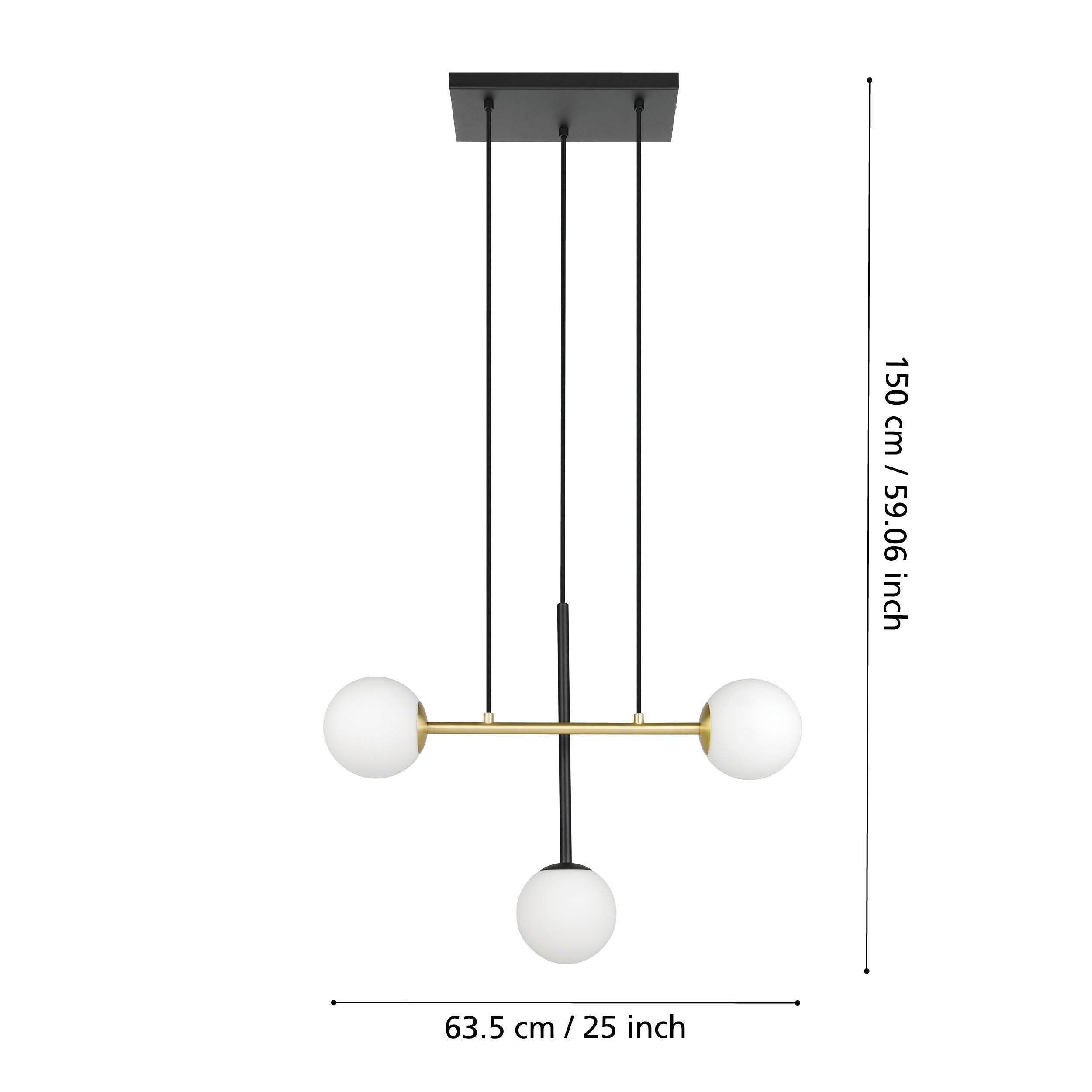 3x40W PAZ Brushed Brass Pendant Light for Modern Spaces
