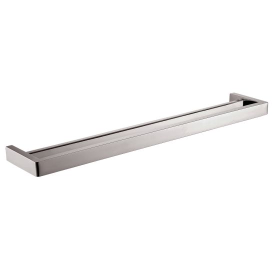 800mm Cavallo Square Double Towel Rail in Brushed Nickel - Durable and Stylish