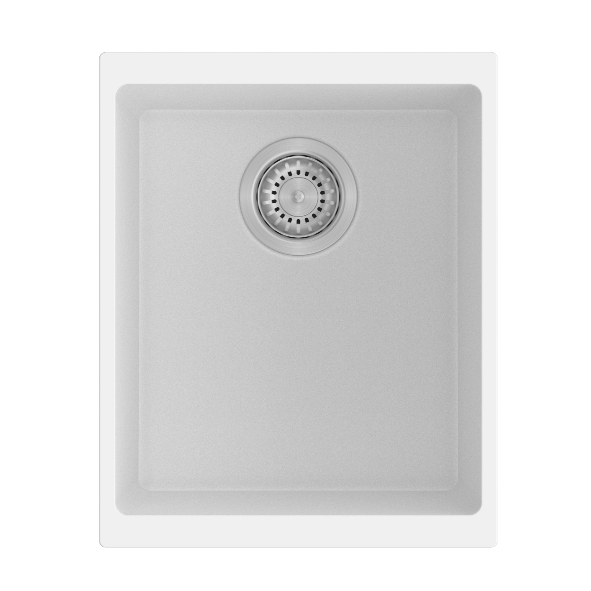 Premium Carysil White Single Bowl Granite Kitchen Sink - 370 x 460 x 200mm, Top/Flush/Under Mount