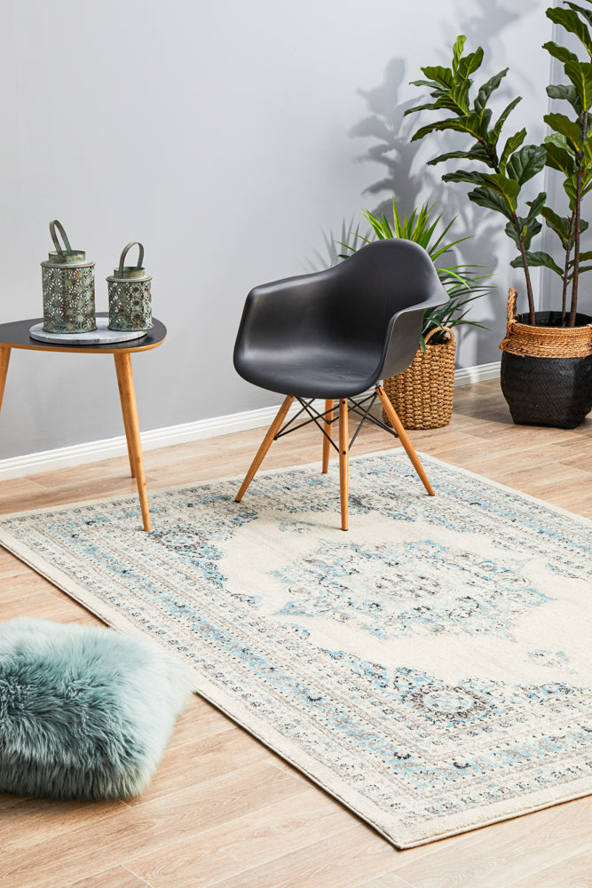 Elegant Century 922 Off - White Rug with Floral Design