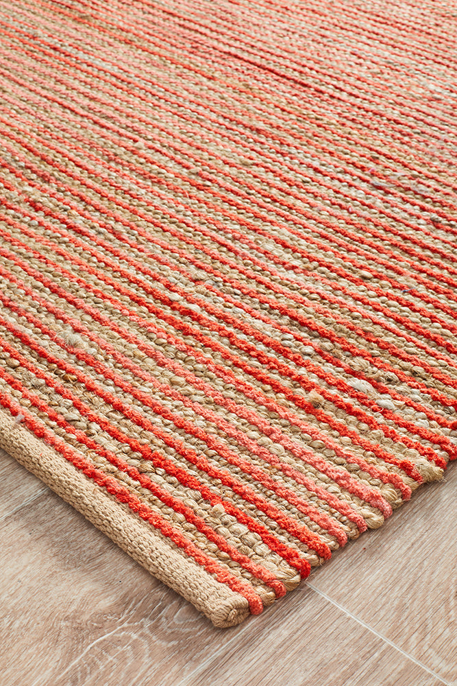 Exclusive Parade 444 Coral Jute and Cotton Rug - Handmade in India