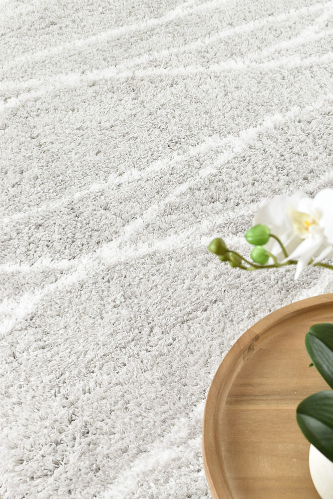 Cobi Soft and Stylish Light Grey Machine - Made Rug 8741A