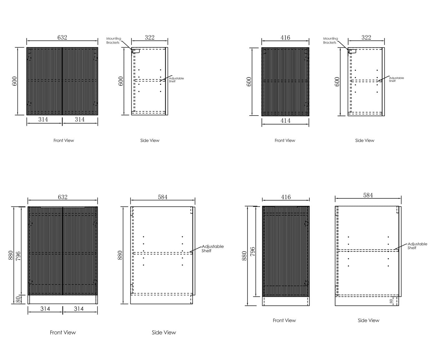 Exclusive BURLEIGH White Laundry Cabinet Set with Stone Top (Style B, 1715x600x2100mm)
