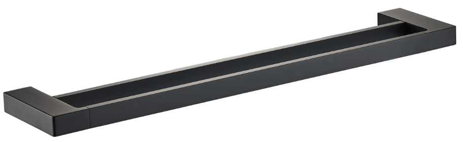 Hot Deal! 800 mm Matte Black Double Brass & Zinc Alloy Towel Rail