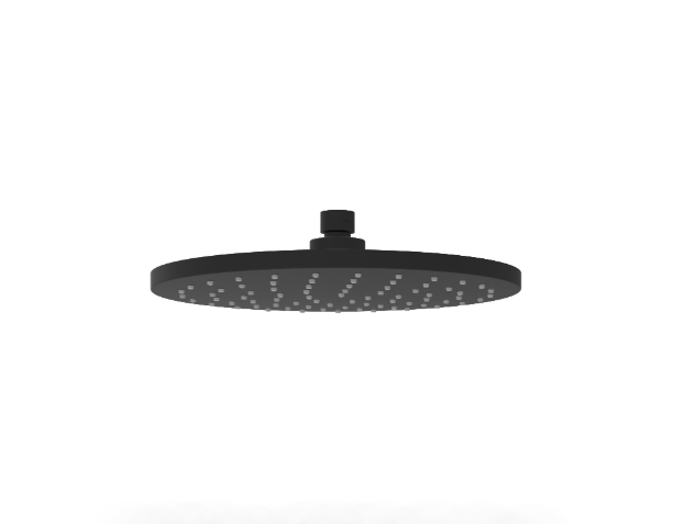 250mm Otus Matte Black Round Overhead Shower - 7 Years Warranty
