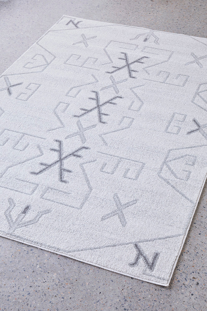 Modern Grey Paradise Cala Power Loomed Rug from Turkey