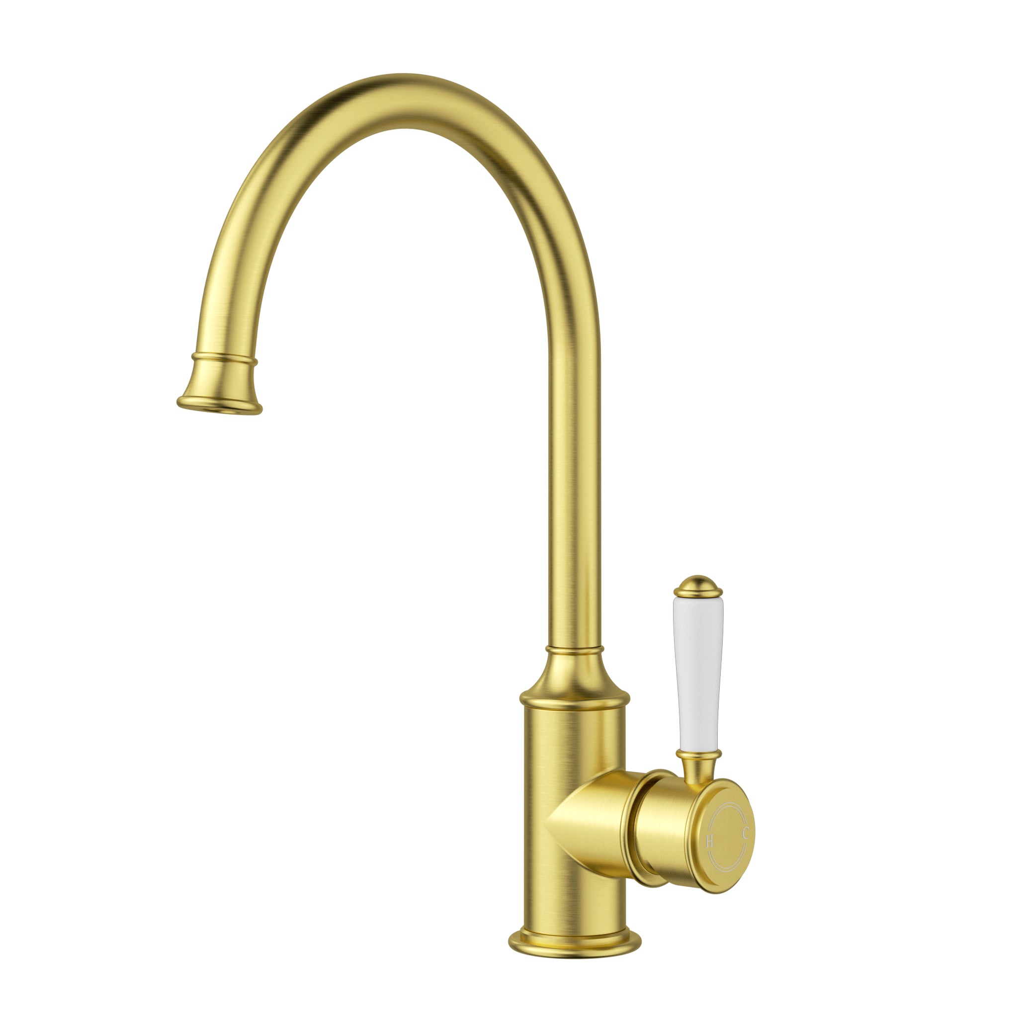 Brushed Gold Clasico Gooseneck Sink Mixer with Quality Components