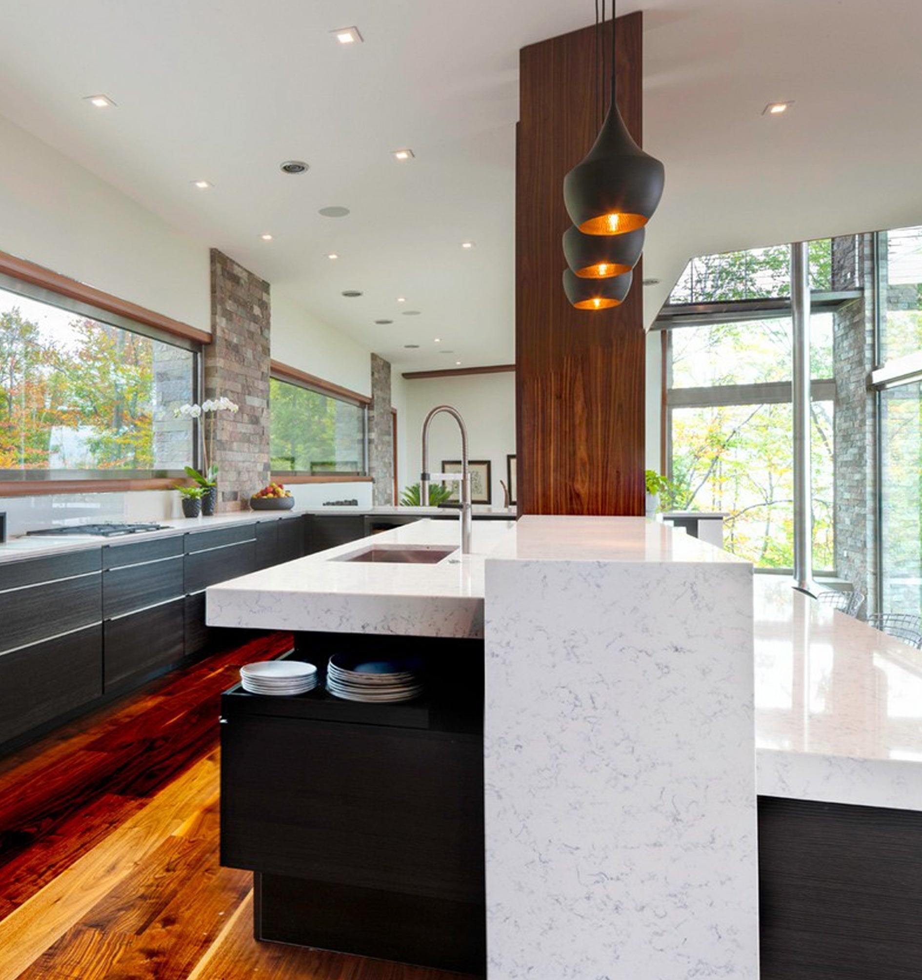 Exclusive CAVIAR Black Angled Bell-Shaped Interior Single Pendant Light