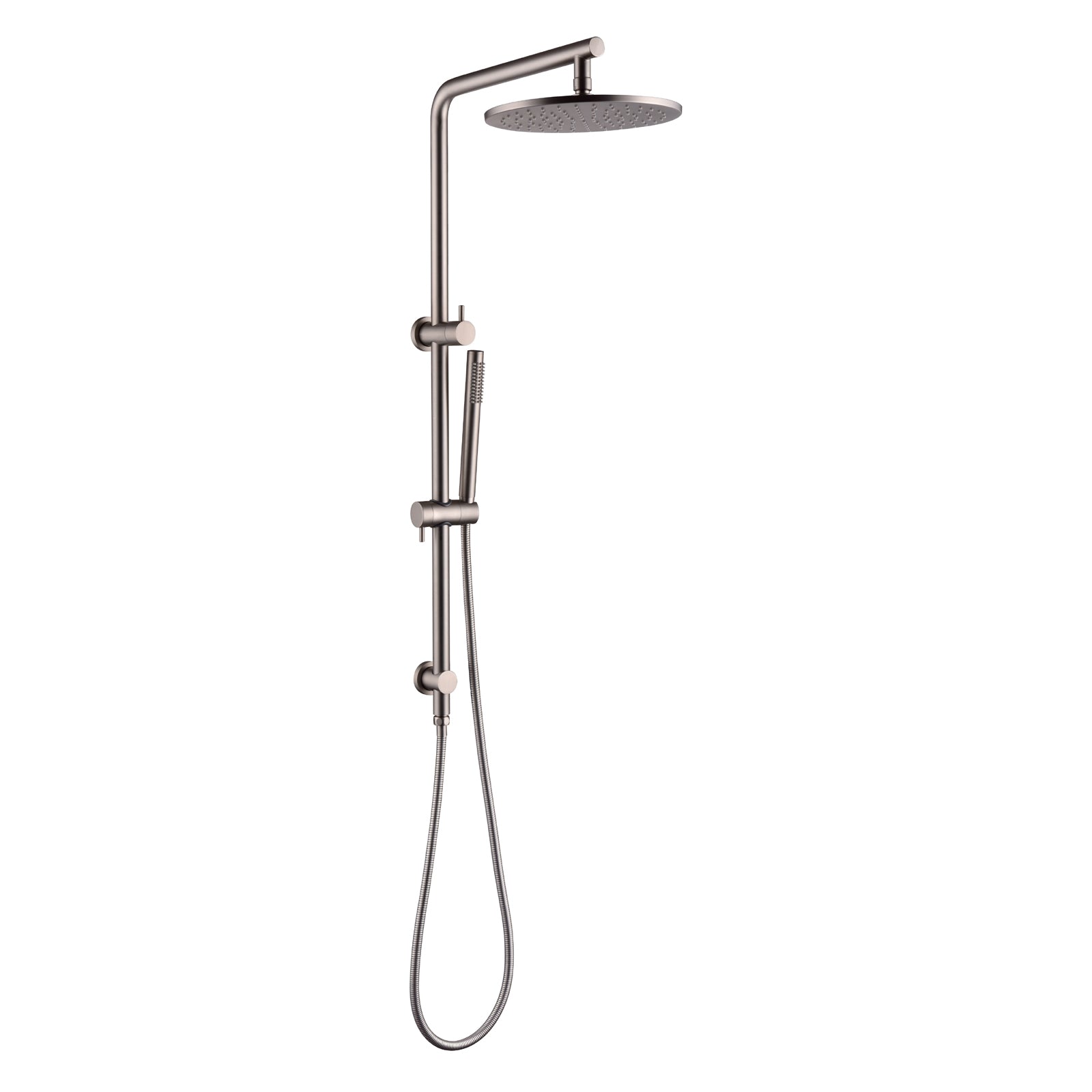 Hot Sale! Pentro 250mm Brushed Nickel Round Handheld Shower Station