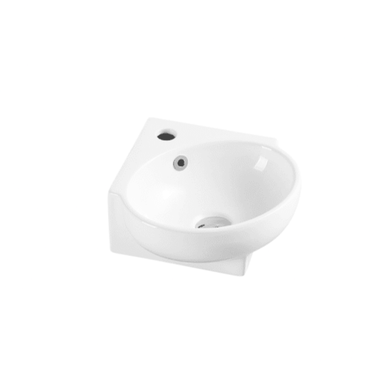 Mini Compact Round Wall-Hung Basin (R39) - 390x365x130mm