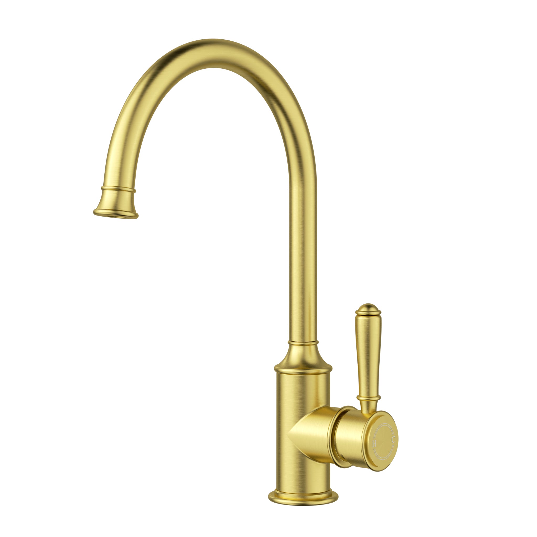Brushed Gold Clasico Gooseneck Sink Mixer with Quality Components