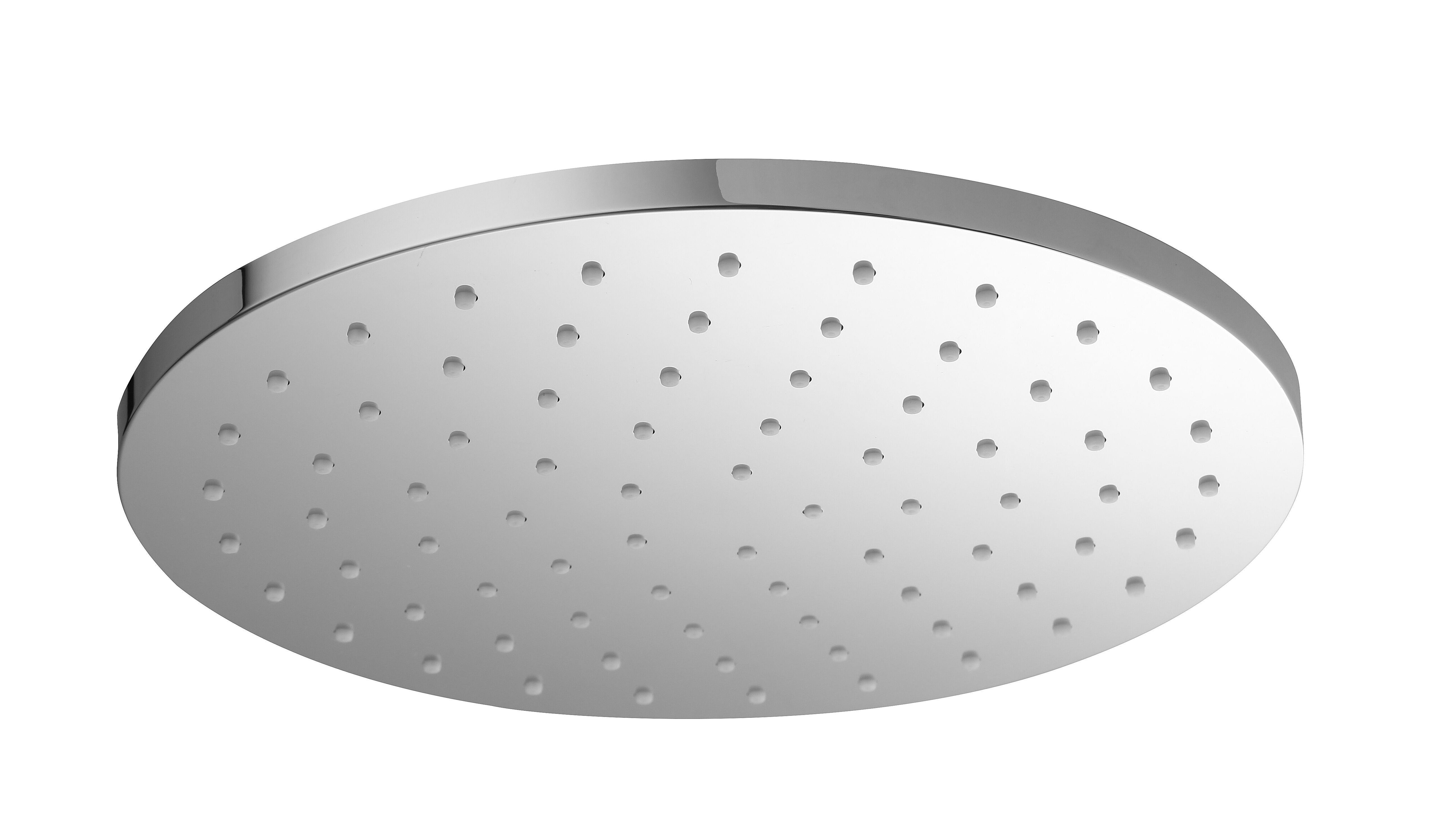 Chrome-finished Otus Round Overhead Plastic Shower Head
