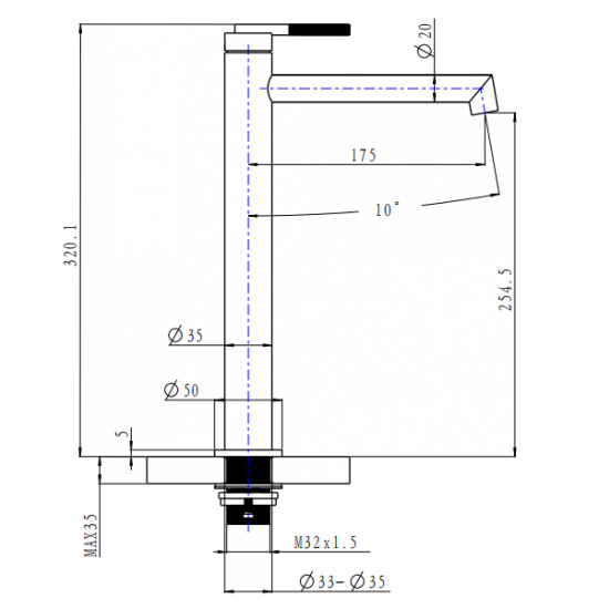 Hot Deal! Tall Brushed Nickel CADDENCE Basin Mixer