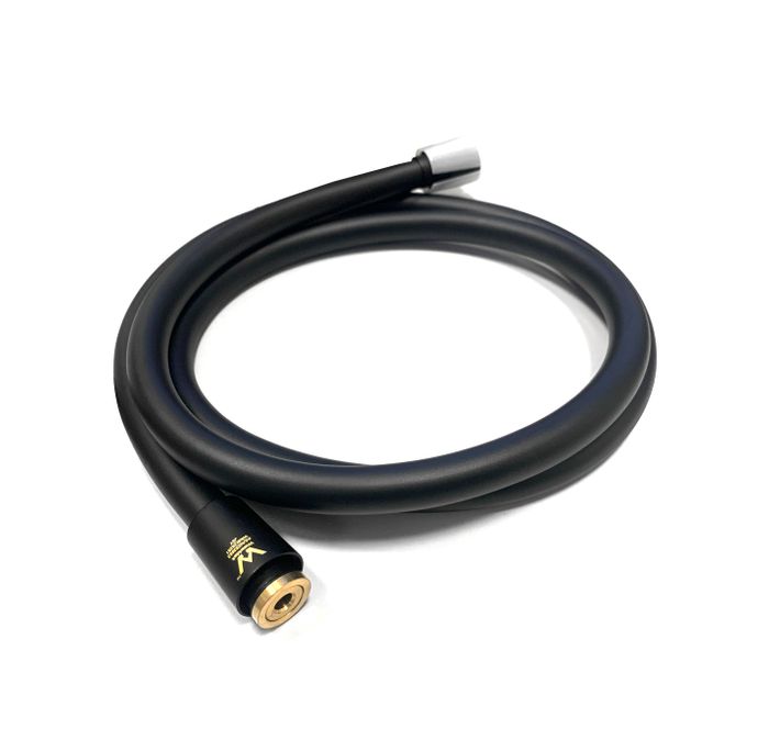 PAVIA Round 200mm Twin Shower Half Rail with Matte Black Top Inlet